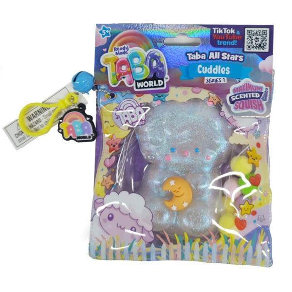 Taba World Cuddles Simli Bulut Squishy Oyuncak Seri 1 Pom Pomlu ve Anahtarlıklı - Image 1