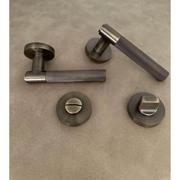 Rivax Meta Antik Sarı Zamak Yuvarlak Rozetli Wc Banyo Kapı Kolu 1 Takım - Image 1