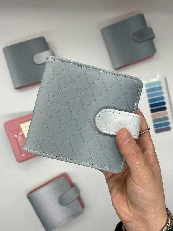 Mini Boy Beyaz Gri Tonları Mıknatıslı PU Deri Kapaklı Sürdürülebilir Ajanda/ Planner/ Binder Defter – 160 Sayfa (Çizgili - Image 1
