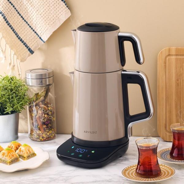 Aryıldız Vision Steel Beige Çay Makinesi - Image 1