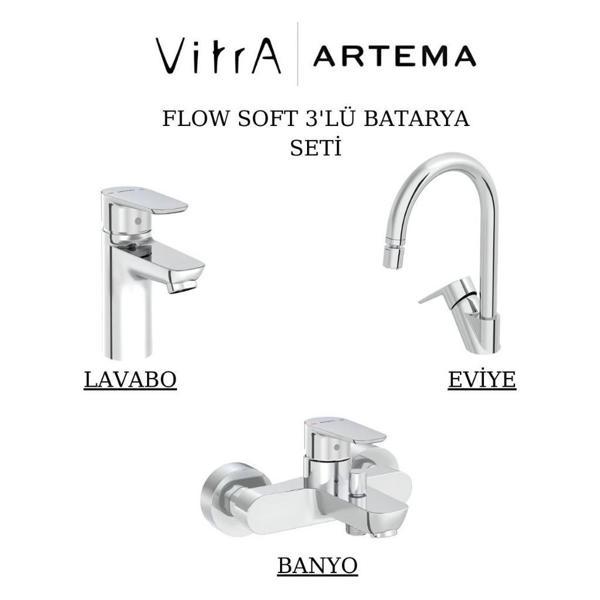 Artema Flow Soft Batarya Seti 3’lü Banyo-Lavabo-Eviye - Image 1
