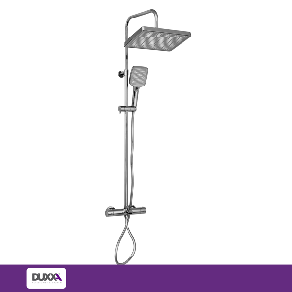 DUXXA Atlas Termostatik Bataryalı Rain Duş Seti Krom DTB.114 - Image 1