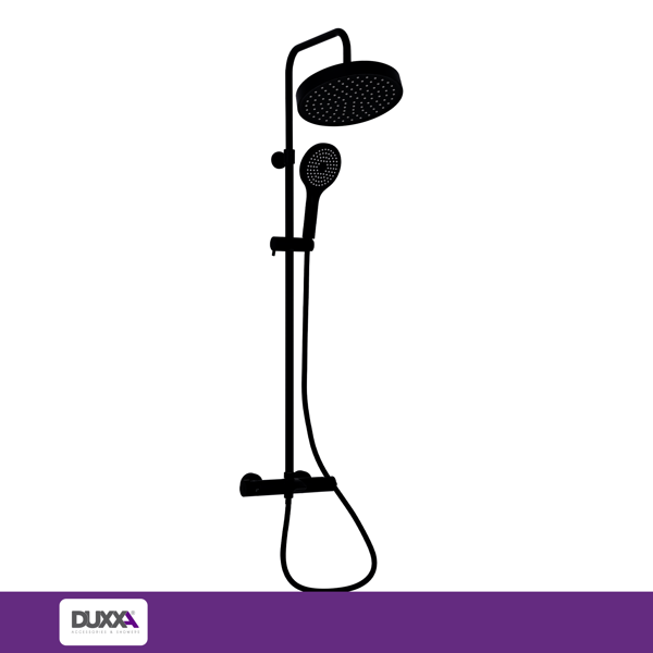 DUXXA Icon Termostatik Bataryalı Rain Duş Seti Siyah DTB.112.MS - Image 1