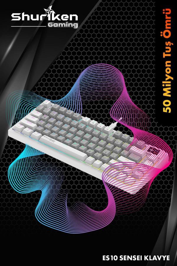 Shuriken Es10 Sanseı Rgb Mekanik Türkçe Klavye 1.06İnç Tft - Lcd Ekran - Red Switch - Image 1