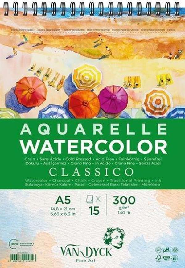 Supertrend Classico Cold Pres Spiralli Sulu Boya Defteri Blok 300 gr. A5 15 yaprak - Image 1