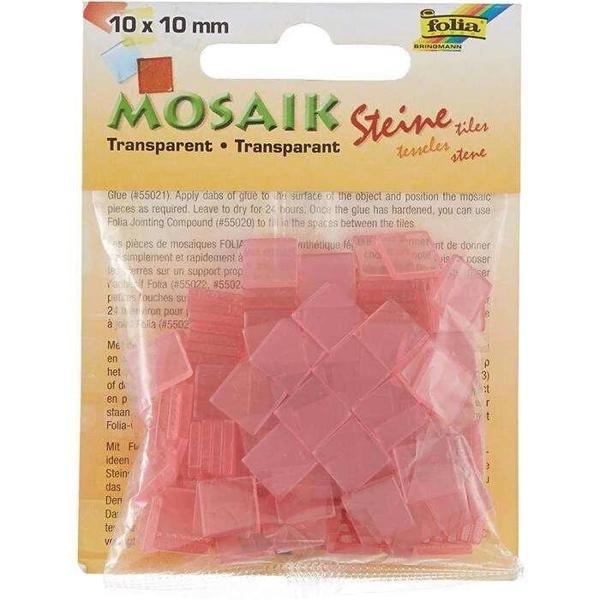 Supertrend Transparan Mozaik Taşı 10x10 mm. 190 Adet AÇIK PEMBE - Image 1