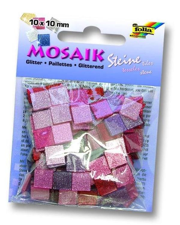 Supertrend Simli Mozaik Taşı 10x10 mm. 190 Adet GLİTTER PEMBE - Image 1