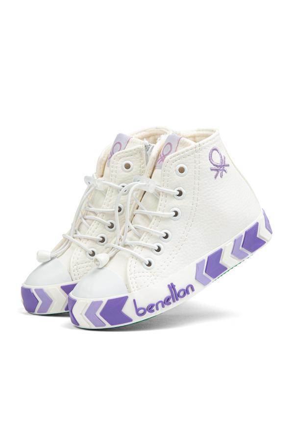 Benetton® | BN-30775 -  Beyaz Lila - Çocuk Spor Ayakkabı - Image 1