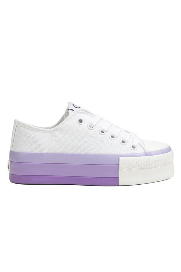 Benetton® | BN-30937 - 3114 Beyaz Lila - Kadın Spor Ayakkabı - Image 1