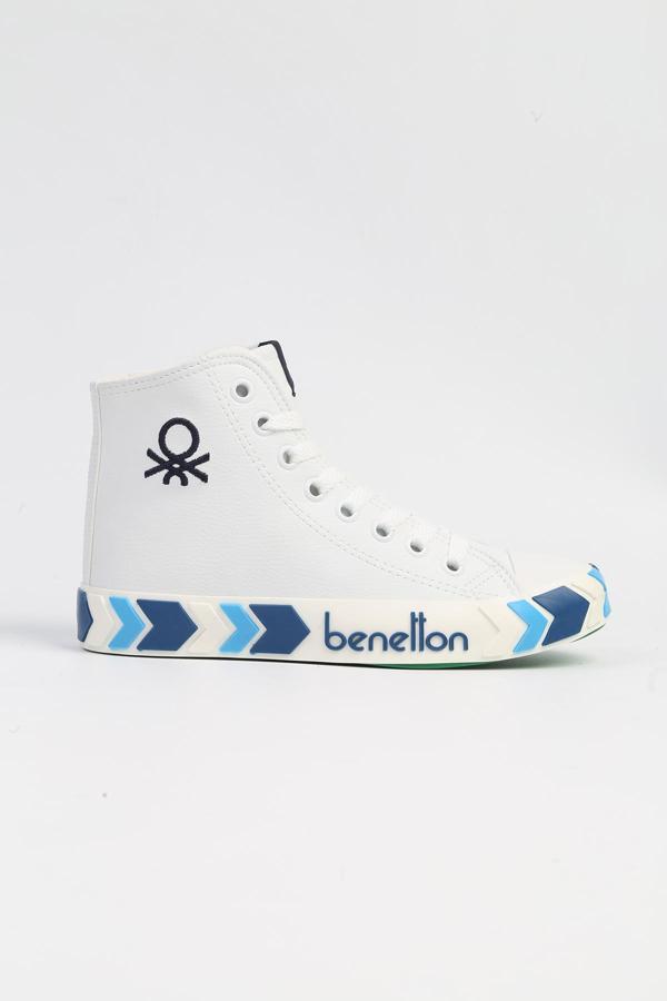Benetton® | BN-30721 - 3374 Beyaz Lacivert - Kadın Spor Ayakkabı - Image 1