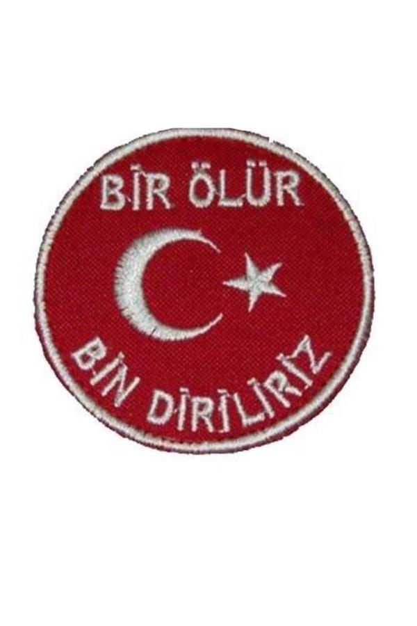 Nakış Patch Bir Ölür Bin Diriliriz KIRMIZI-BEYAZ - Image 1