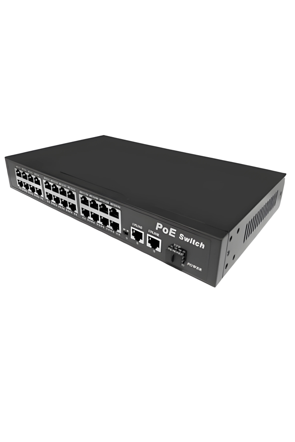 Anunnaki 10324KE 24 Port PoE Switch | 400W | 2GE Gigabit Uplink +1SFP | 250m Extend IP Kamera Uyumlu - Image 1