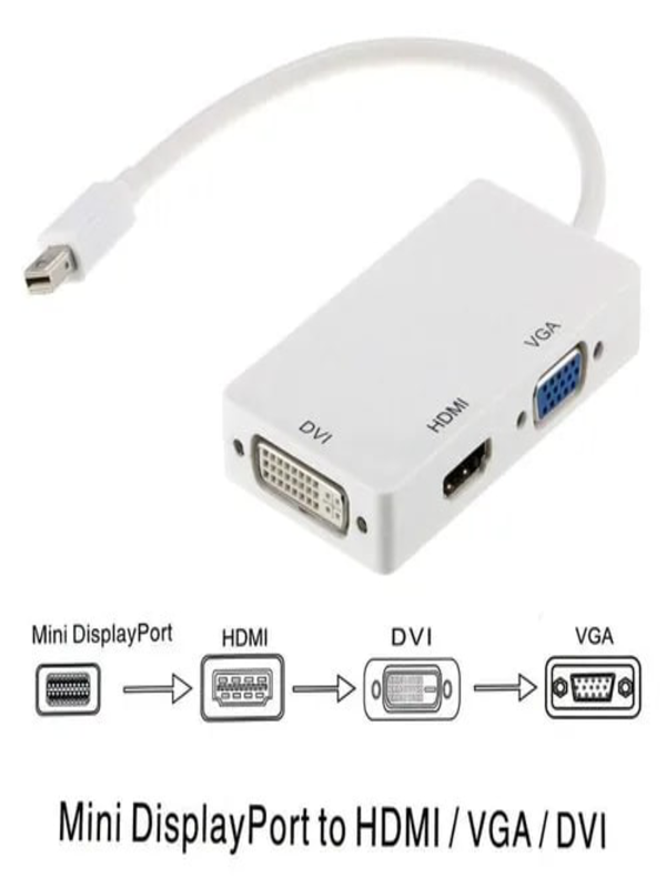 MiniDP to VGA-HDMI-DVI Çevirici Dönüştürücü Adaptör - Image 1
