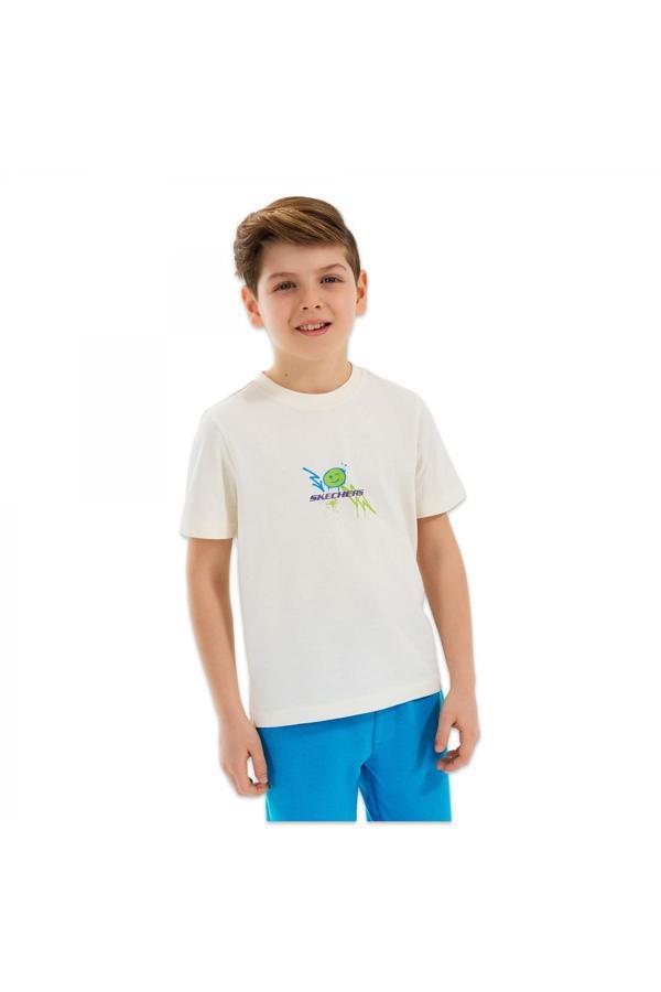 Skechers Sk2510030 B Graphic Tee Beyaz Erkek Çocuk T-Shirt - Image 1