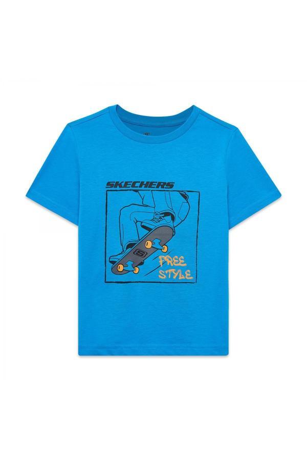 Skechers Sk2510112 B Regular Fit Graphic Tee Mavi Erkek Çocuk T-Shirt - Image 1