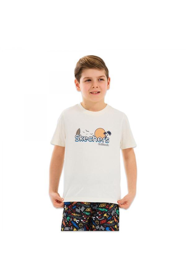 Skechers Sk2510134 B Graphıc Tee Beyaz Erkek Çocuk T-Shirt - Image 1