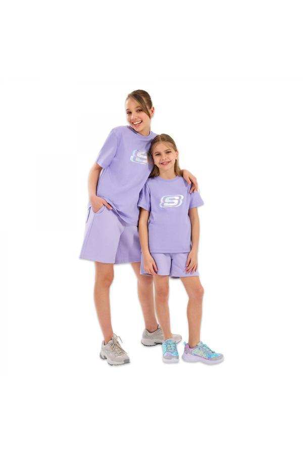 Skechers Sk232139 Essential G Sleeve Lila Kız Çocuk T-Shirt - Image 1