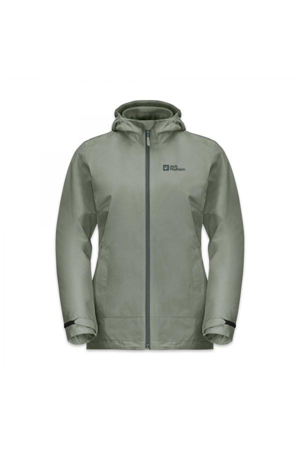 Jack Wolfskin Jack Wolfskın 1115621 Waterproof Moonrise 3In1 Jkt Açık Yeşil Kadın Mont - Image 1