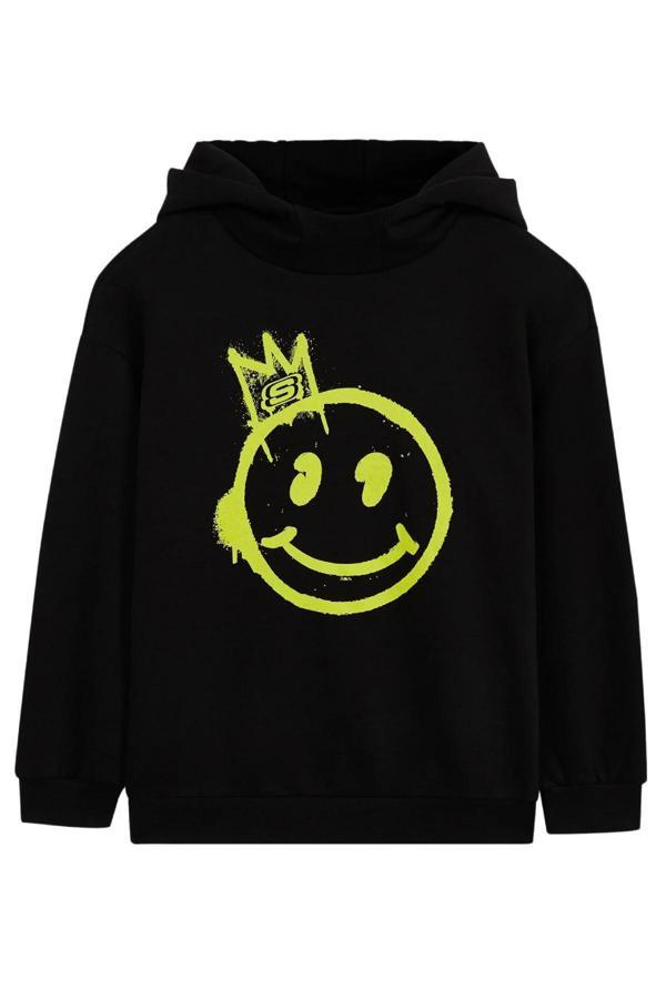 Skechers Sk232184 Heavy Weight Hoodie Siyah Çocuk Sweatshirt - Image 1