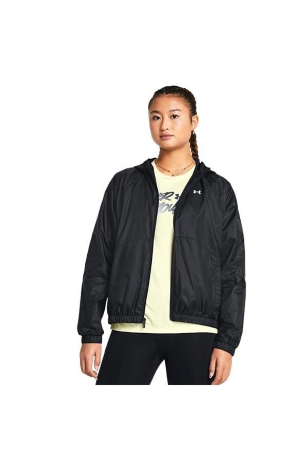 Under Armour Rival Sport Windbreak Kadın Siyah Günlük Stil Ceket 1382698-001 - Image 1