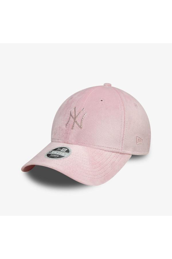 New Era New York Yankees Diamante Velour 9Forty Kadın Pembe Şapka - Image 1