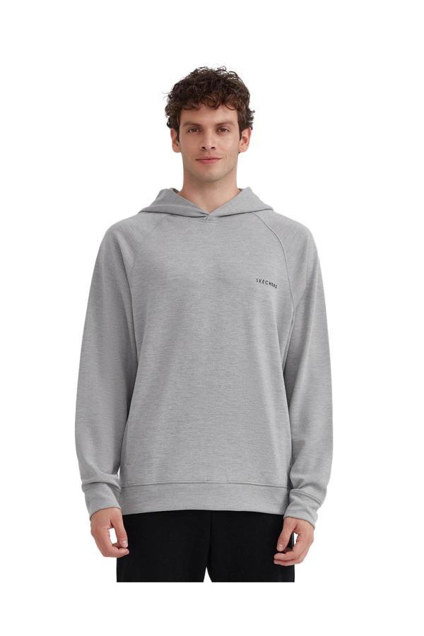 Skechers S231466 M Scuba Collhoodie Sweat Gri Erkek Sweatshirt - Image 1