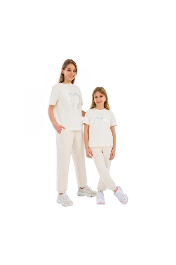 Skechers Sk232075 G Lw Fleece Jogger Sweatpant Beyaz Kız Çocuk Eşofman Altı - Image 1