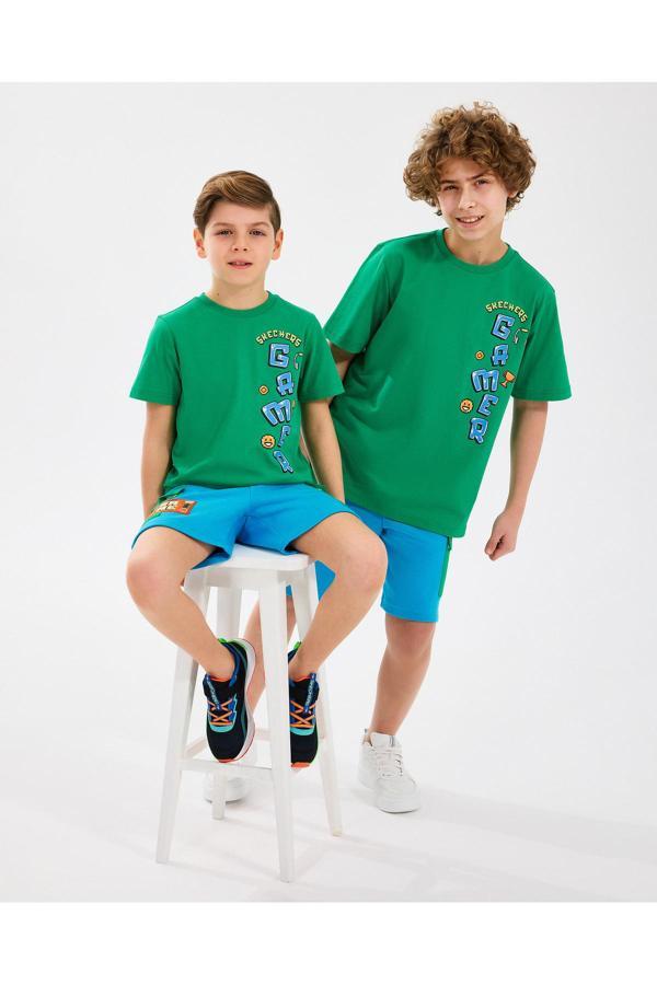Skechers B Lw Fleece Short Büyük Erkek Çocuk Mavi Şort Sk2510046-315 - Image 1