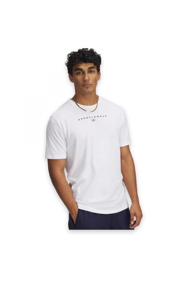 Under Armour 6000211 Ua M Stacked Logo Ss Beyaz Erkek T-Shirt - Image 1