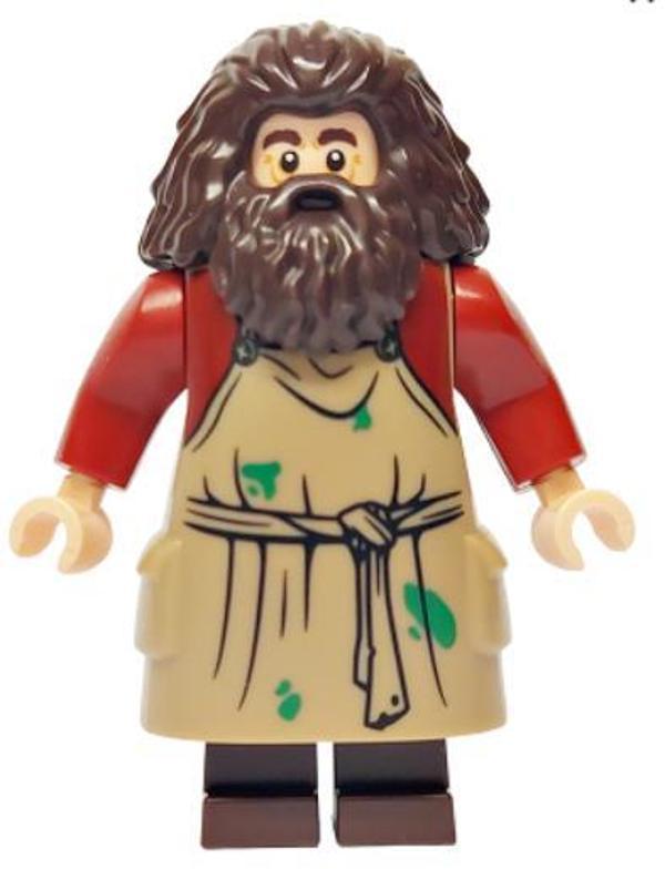 Lego Minifigür Rubeus Hagrid with Dog, Baby Dragon and Pink Umbrella hp474  - Image 1