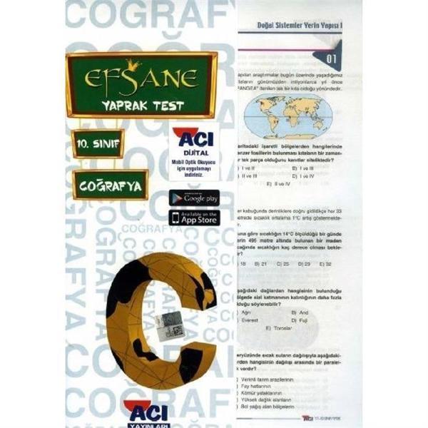 Efsane 10.Sınıf Coğrafya Yaprak Test - Açı Yayınları - Image 1