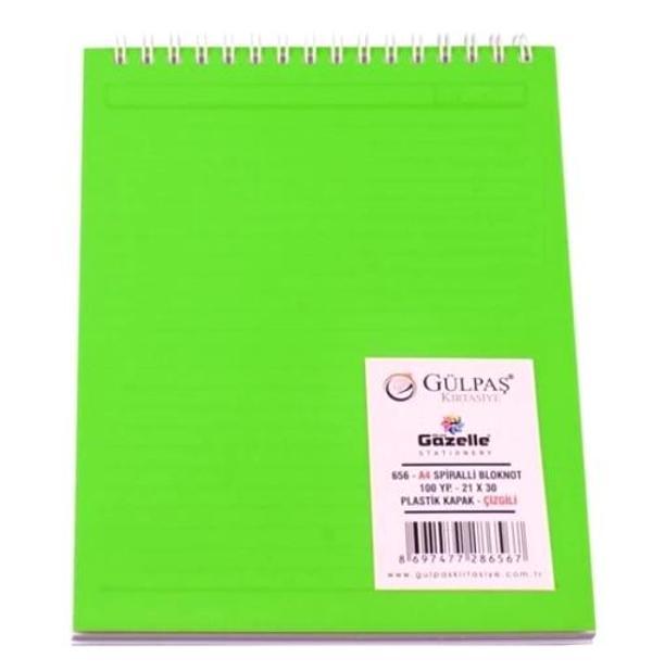 Bloknot A4 Kareli Plastik Kapak 100 yaprak Karışık Renk - Image 1