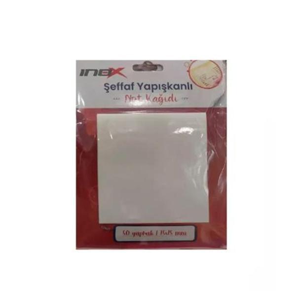 İnox Yapışkanlı Not Kağıdı Şeffaf 75X75Mm 50 Yaprak - Image 1