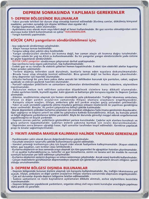 Deprem Sonrasında Yapılması Gerekenler 50X70 Al.Çerçeve - Image 1