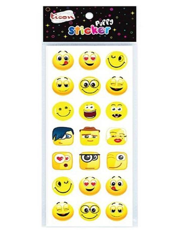 Ticon Puffy Sticker Gülen Yüz Karışık - 6 adet - Image 1