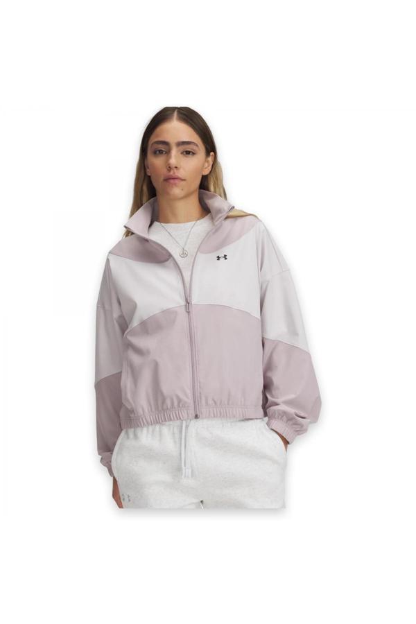 Under Armour 1389631 Ua Rival Woven Jacket Pembe Kadın Ceket - Image 1
