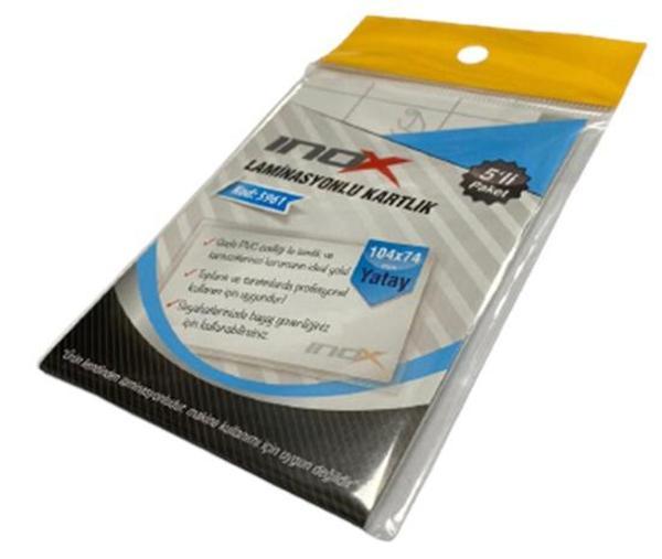 İnox Kartlık Yatay 104X74Mm 5Li Yapışkanlı - Image 1