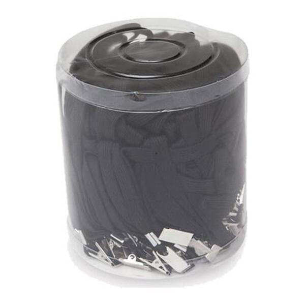 İnox Yaka Kartı İpi Klipsli Siyah 50Li - Image 1