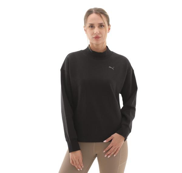 688152-01 Puma Her Relaxed Crew Fl Kadın Sweatshirt Siyah - Image 1