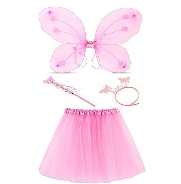 Nessiworld Toz Pembe Kelebek Kostümü - Toz Pembe Kelebek Kostüm Aksesuar Seti 4 Parça - Image 1
