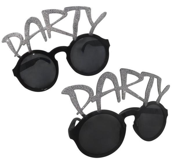 Nessiworld Gümüş Simli Party Yazılı Parti Gözlüğü Show 15x7 cm - Image 1