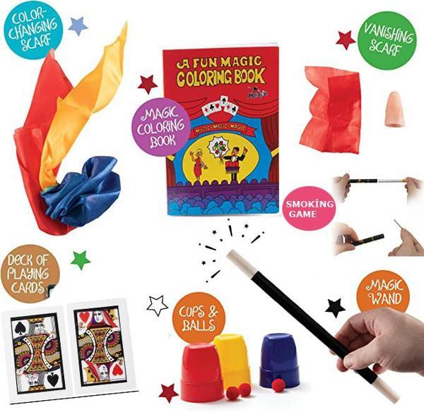 Nessiworld 7 Parçalık Lüks Sihirbazlık Seti ( Defter-Mendilli Parmak-Deste-iskambil-Sigara-Sopa-Mendil ) - Image 1