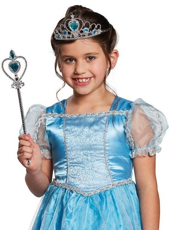 Nessiworld Karlar Ülkesi Elsa Mavi Kalpli Taç ve Mavi Asa Seti Çocuk Boy - Image 1