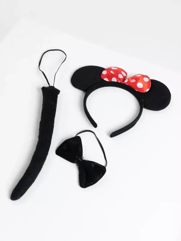 Nessiworld Minnie Mouse Kostüm Seti Taç Kuyruk Papyon Gösteri Seti - Image 1