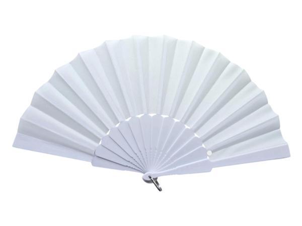 Plastik Düz Kumaş Yelpaze 12'li Beyaz - Image 1