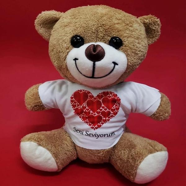Love Tişörtlü Peluş Ayıcık - Image 1