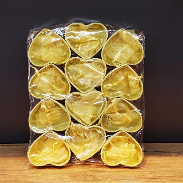 Sarı Kalpli Tül Kese - Image 1