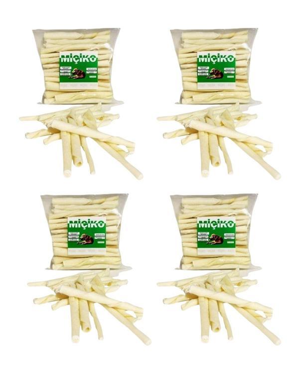 4 x 50Li Sütlü Burgu Ödül Çubuğu ve Çiğneme Kemiği 8-10Cm - Image 1