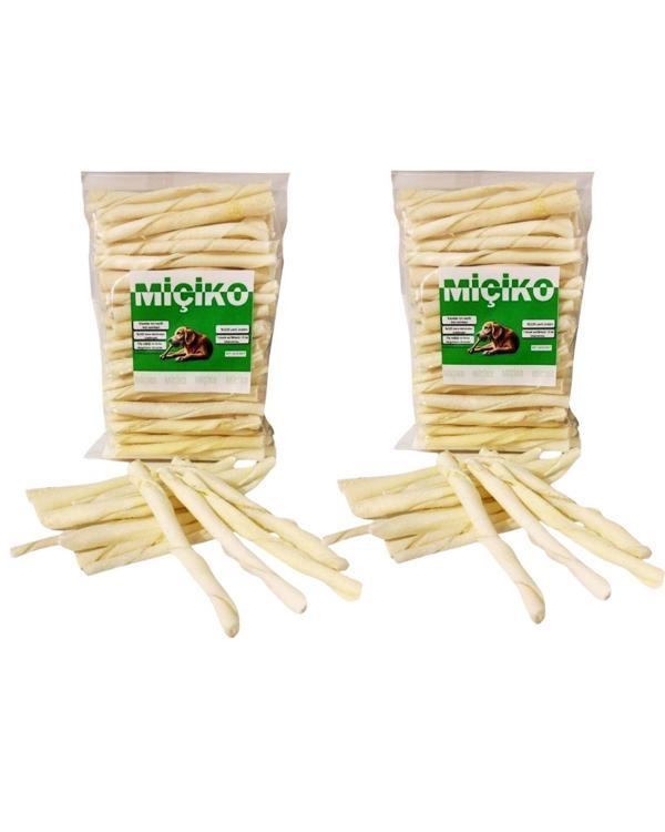2 x 100Lü Sütlü Burgu Çubuk Ödül ve Çiğneme Kemiği 11-12Cm - Image 1