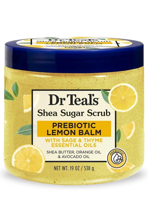 DR.Teals Prebiotic Lemon Balm Shea Sugar Scrub Vücut Peelingi 538GR - Image 1